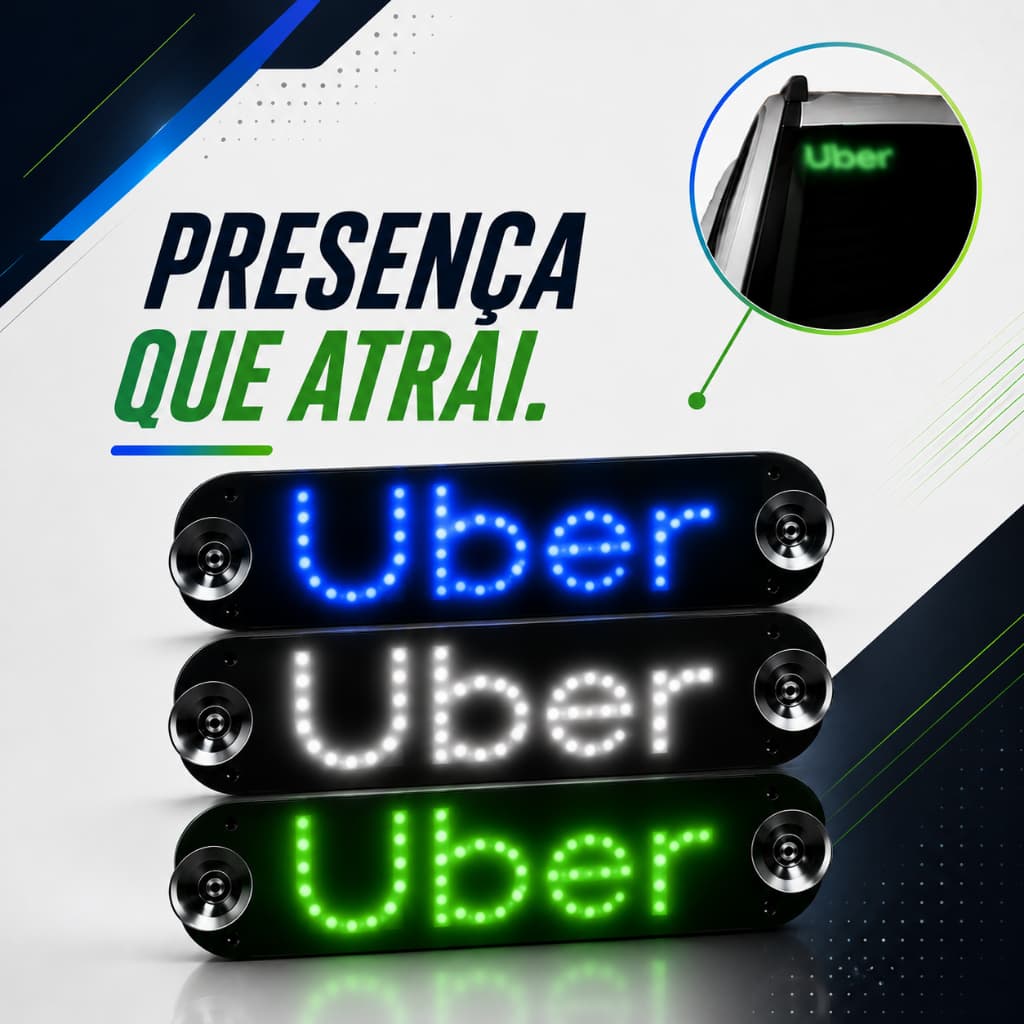 PAINEL LED DE U-BER CARRO DE APLICATIVO LETREIRO LUMINOSO USB