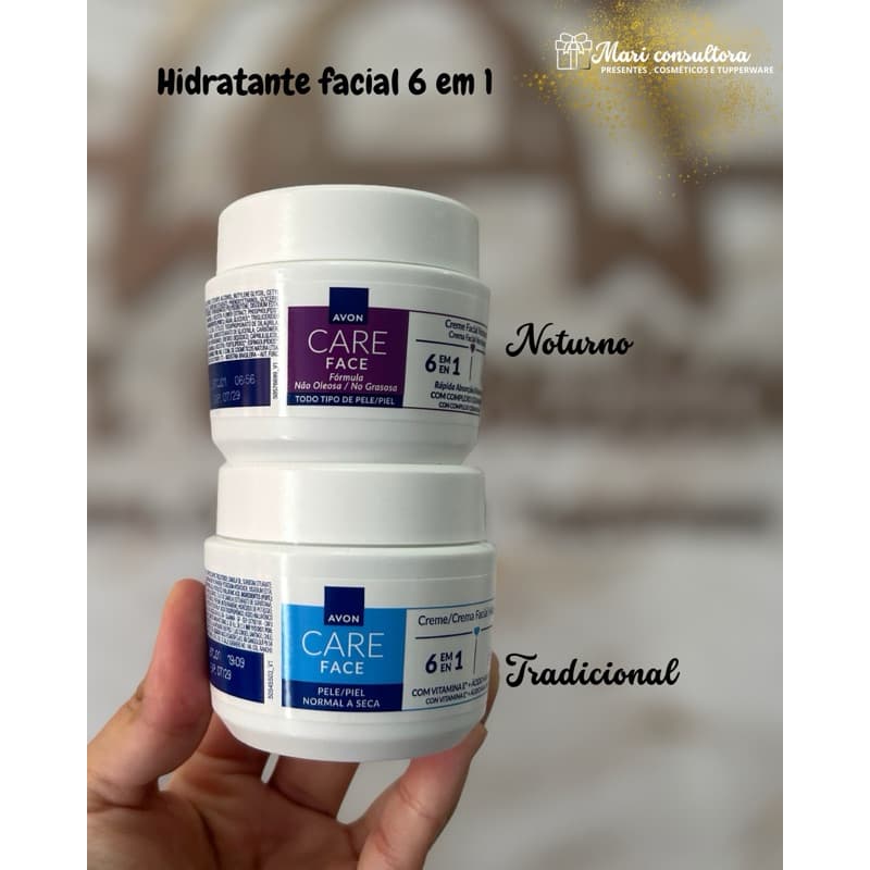 CREME HIDRATANTE FACIAL AVON CARE 6 EM 1 NOTURNO / PELE NORMAL