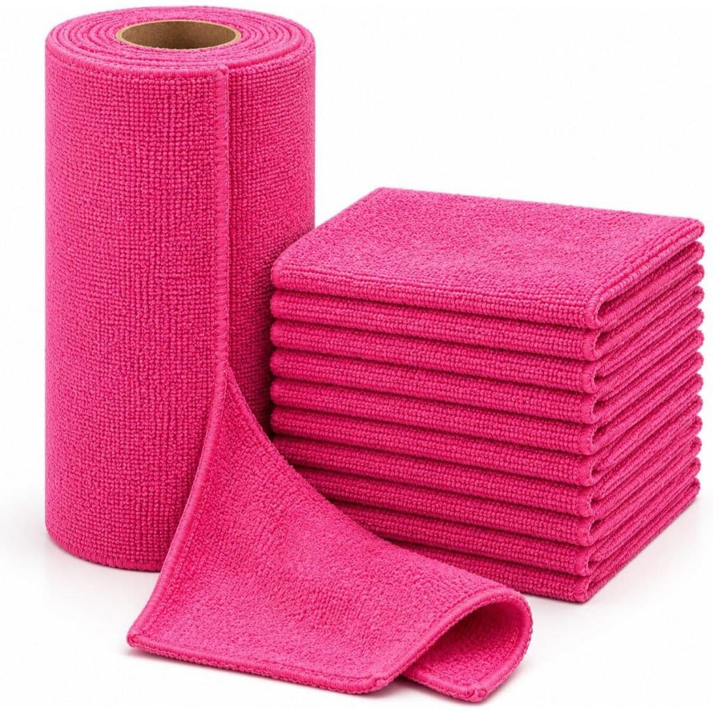 Pano de Microfibra para Limpeza | Kit com 20 Panos Multiuso Super Absorventes, Reutilizáveis, em Rolo Destacável – 25x25