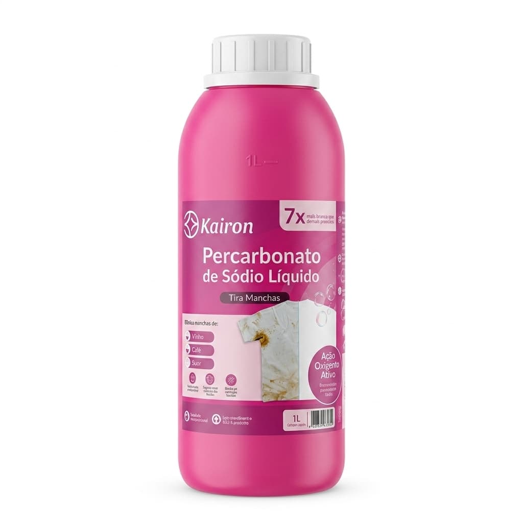 Percarbonato De Sódio Liquido Tira Manchas 1L 100% Puro Roupas Brancas E Coloridas