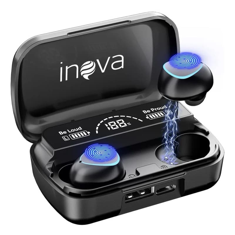 Fone Bluetooth TWS Inova FON-20418 HiFi Sem Fio Bluetooth 5.3 Display Digital Touch Inteligente