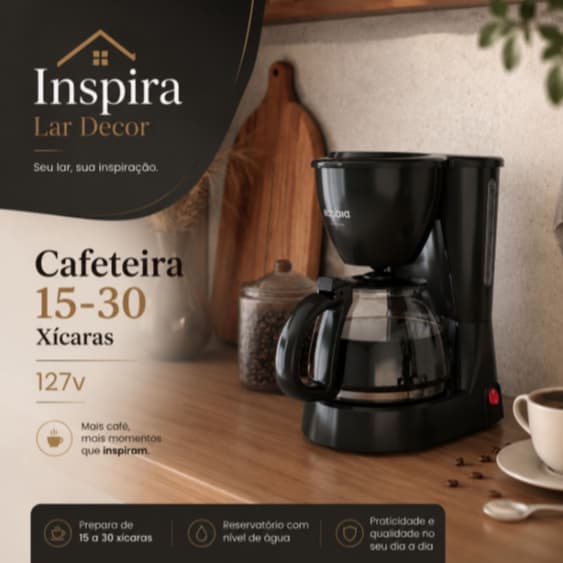 Cafeteira Itatiaia 15–30 Xícaras 127V 550W Jarra de Vidro