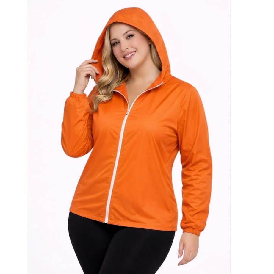 Blusa Corta vento Feminina Tactel Leve Sport Academia Pluz Size Marrom