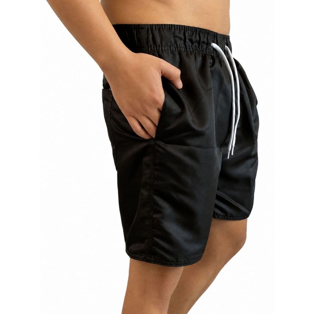 Bermuda Masculina Short Tactel Preto Praia Treino Academia