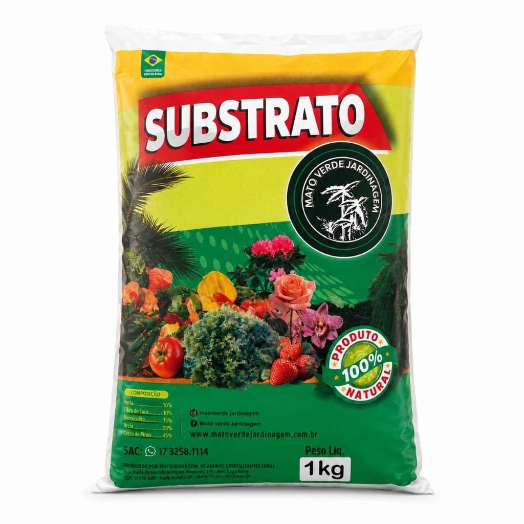 Substrato para Plantas 100% Natural 1kg Mato Verde Jardinagem