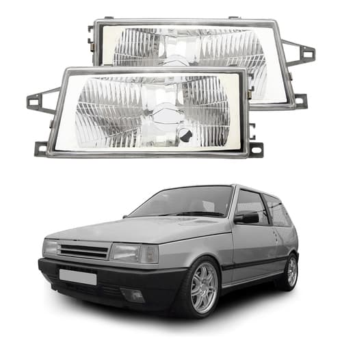 Par Farol Esportivo Uno Fiorino 1991 Até 2003 - Elba Premio 1991 Até 1996 Lente Lisa Cromado