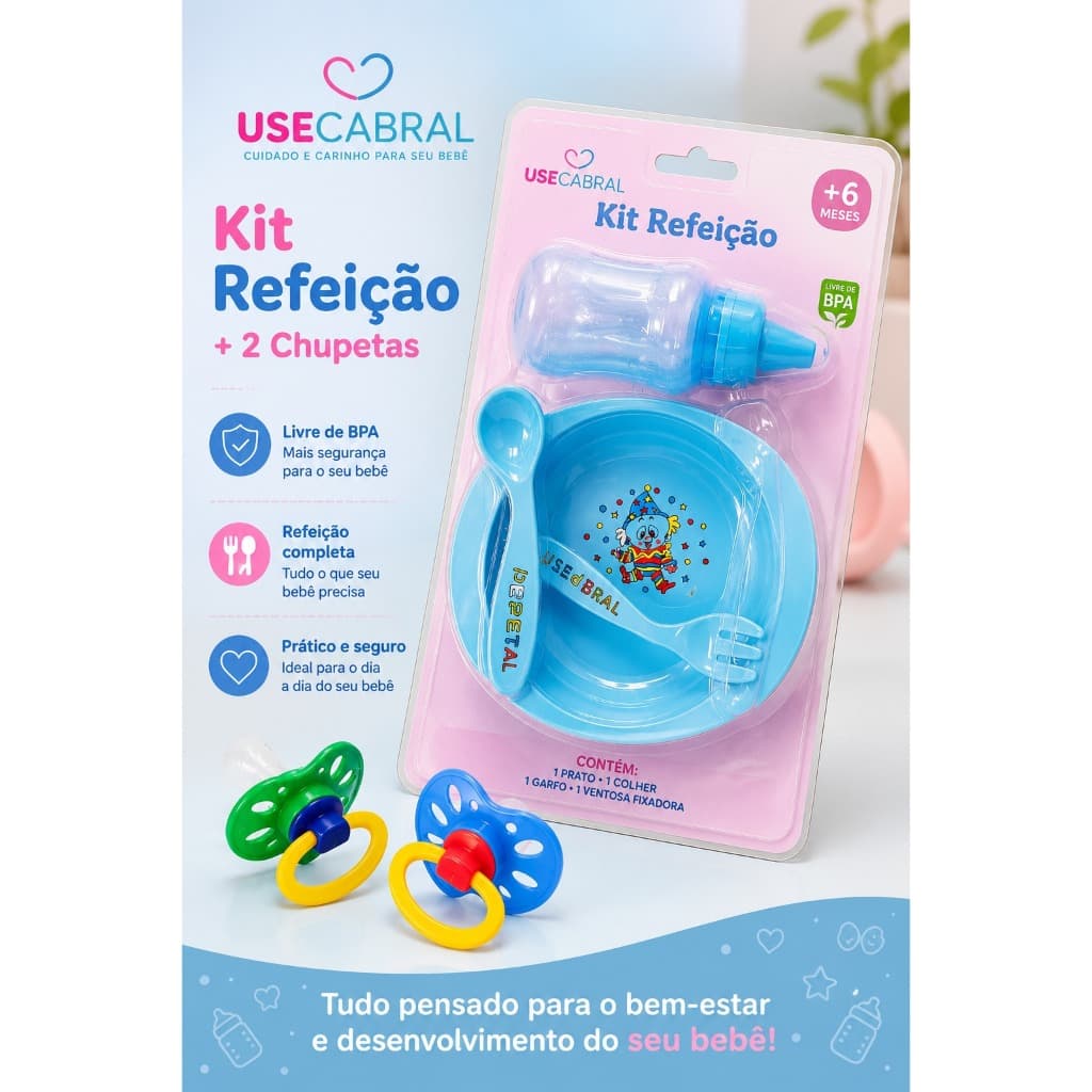 Kit Alimentação Bebê + Kit Manicure + Chupeta | Enxoval Completo