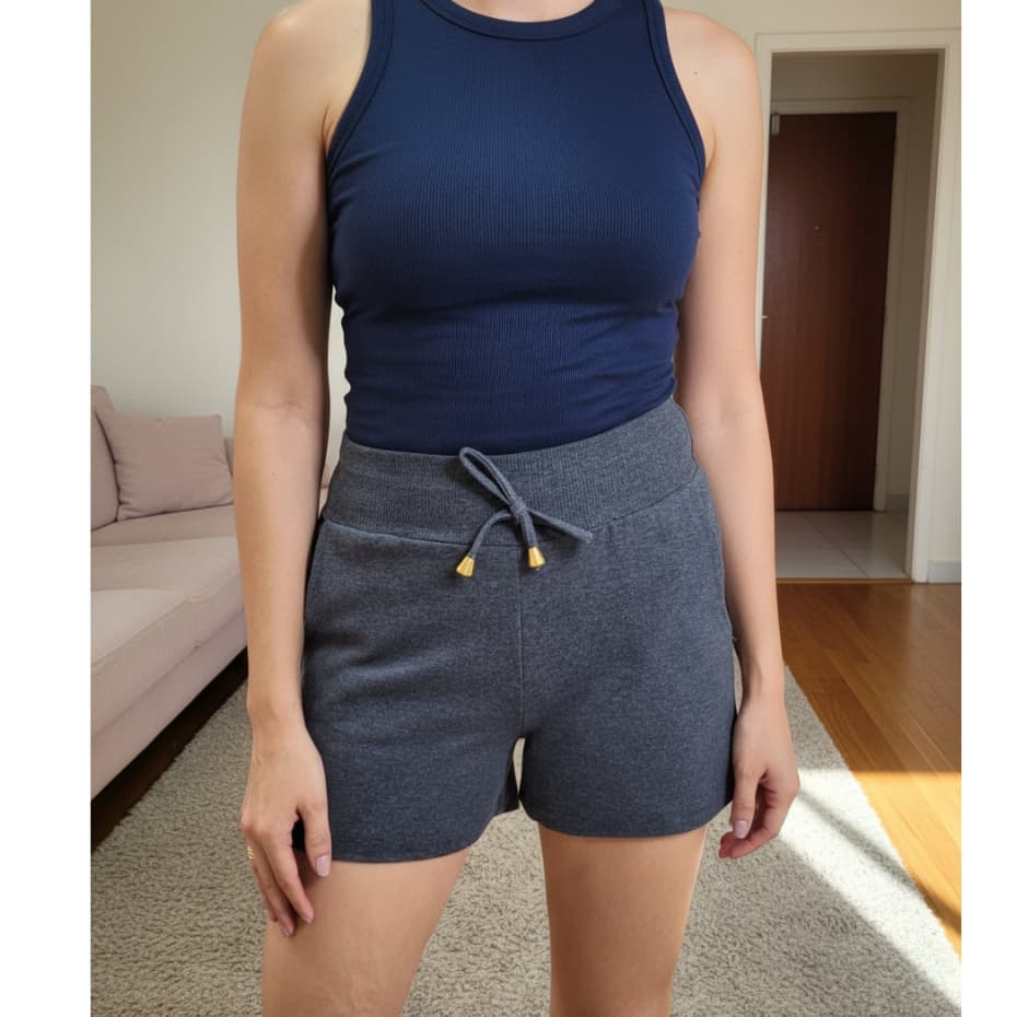 Short feminino Moletinho casual treino academia Moletinho malha