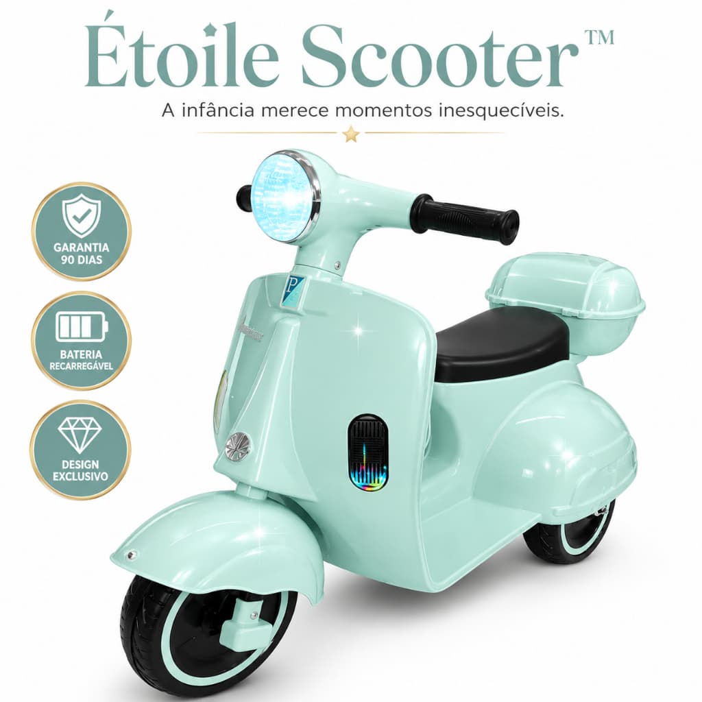 Moto Elétrica Infantil Scooter 6V Recarregável Étoile Scooter™ Design Vintage Tiffany