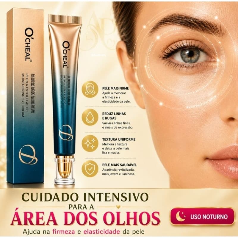 Creme Redutor de Olheiras Clareador Diminui Inchaço e Bolsas Linhas de Expressão e Rugas Dia e Noite O’CHEAL Original