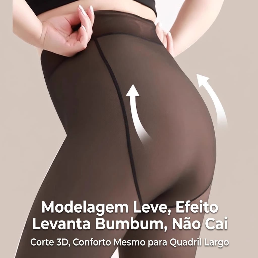 Meia Calça Térmica Plus Size G/GG  Feminina Gramas Forrada Peluciada De Lã  Grossa Quente e Confortável Feminina Premium