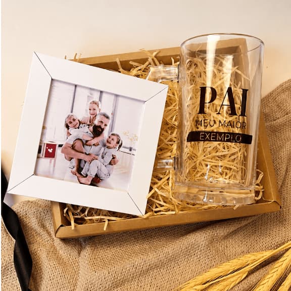 Kit Meu Maior Exemplo | Personalizado | Caneca Chopp | Porta Retrato | Presente