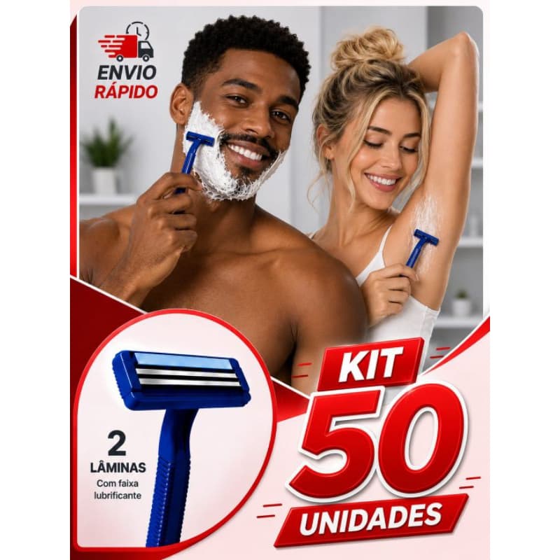Barbeador Gillete Depilador Descartável Para Depilar Barbear Raspar Pêlos Prestobarba Com 2 Lâminas Barbearia Promoção