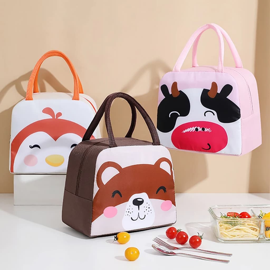 Lancheira Isolada Com Animais Bolsa Térmica Infantil Suitable Para Crianças, Trabalho, Piqueniques