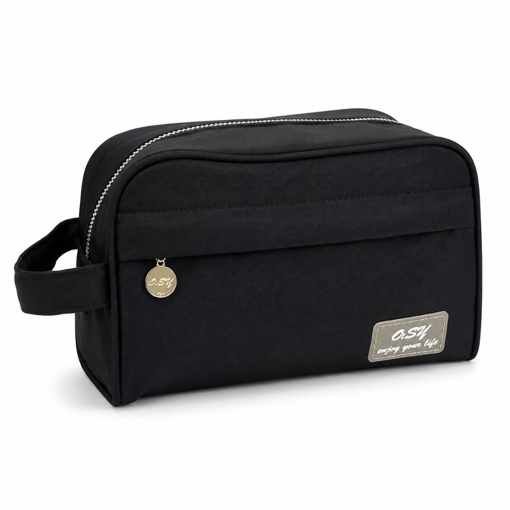 Necessaire Feminina Grande Bolsa Organizadora de Maquiagem Impermeável com Alça e Bolso Interno 24x10x14cm