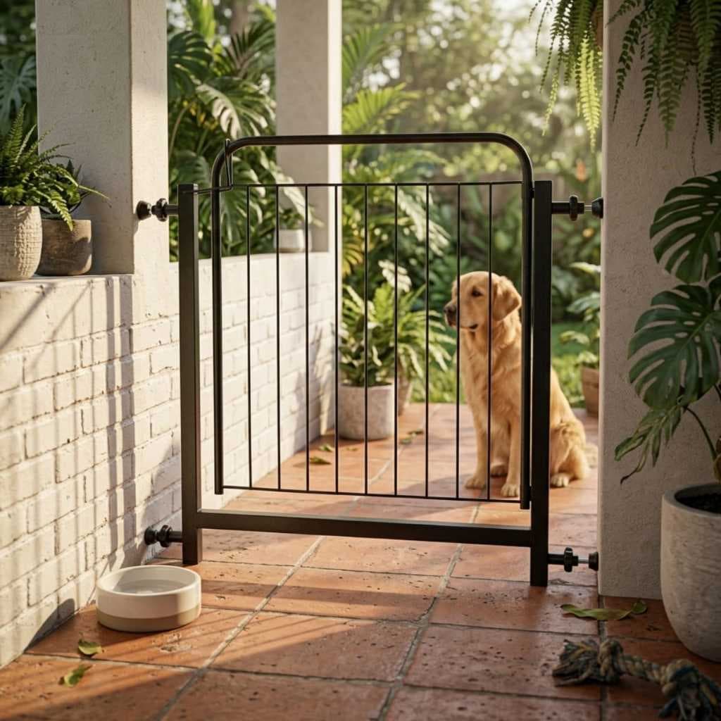 Portão Pet Expansível para Cães Gatos e Bebês em Aço