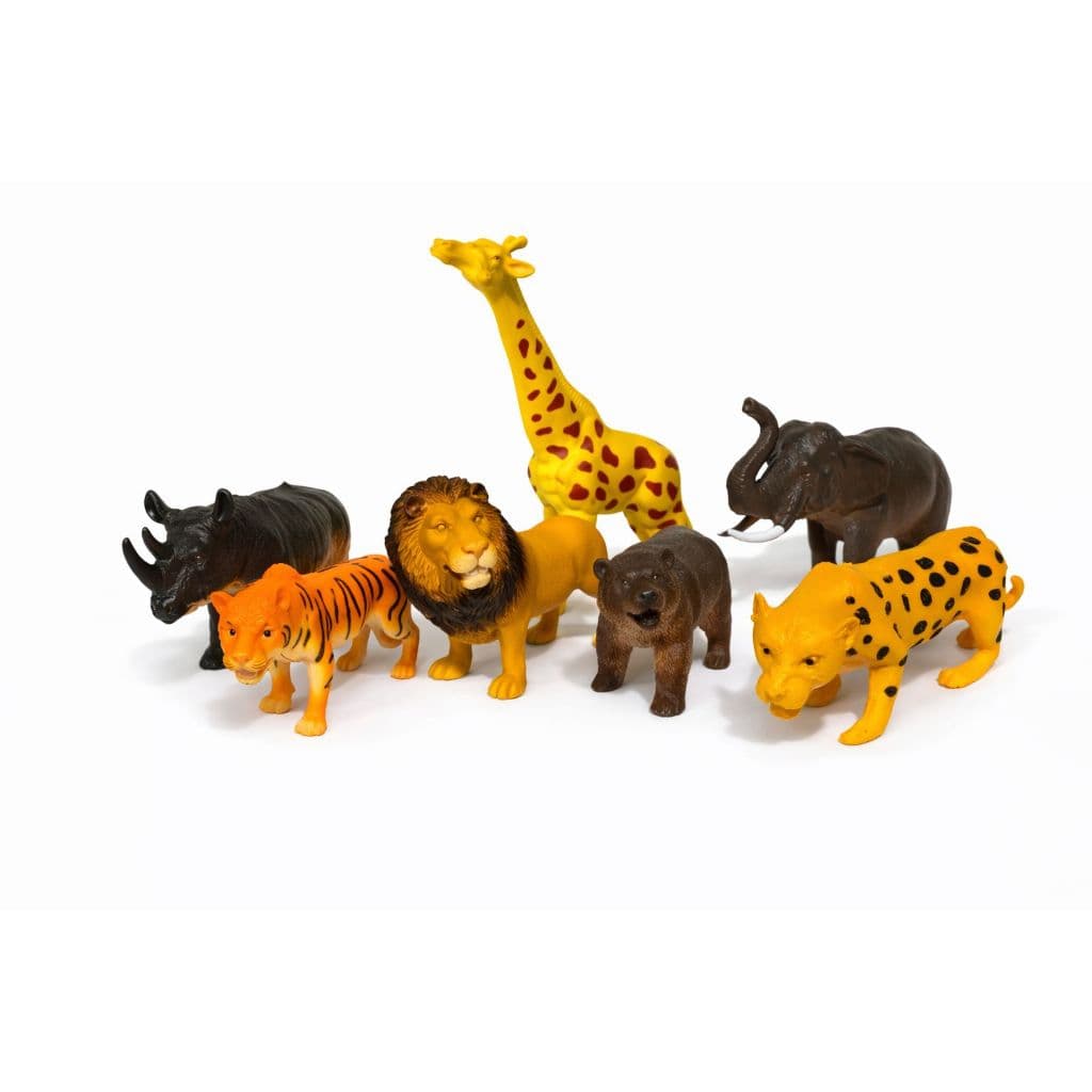 Kit Animais da Savana 8Pçs, Animais Diferentes, Animais Selvagens, Brinquedo Infantil