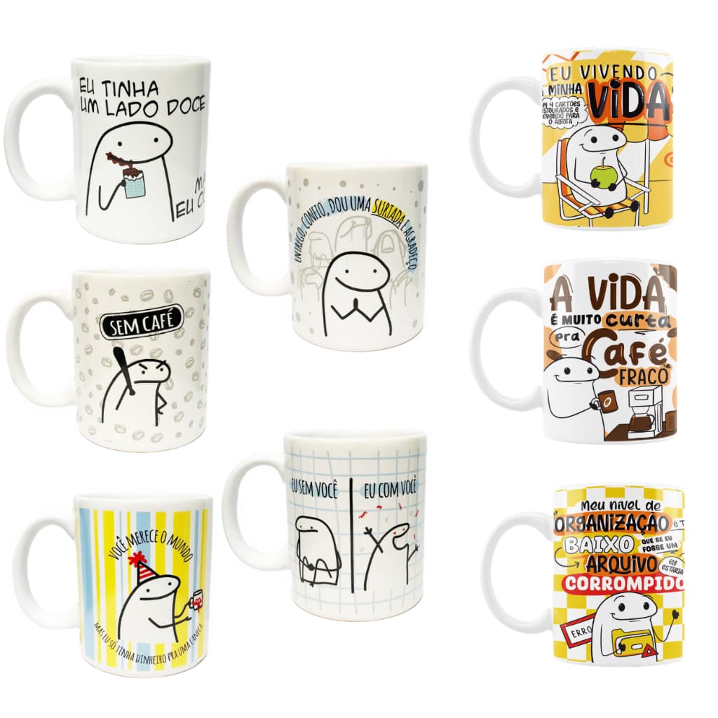 Caneca Personalizada Flork Bento Meme Porcelana 300ml Glassral