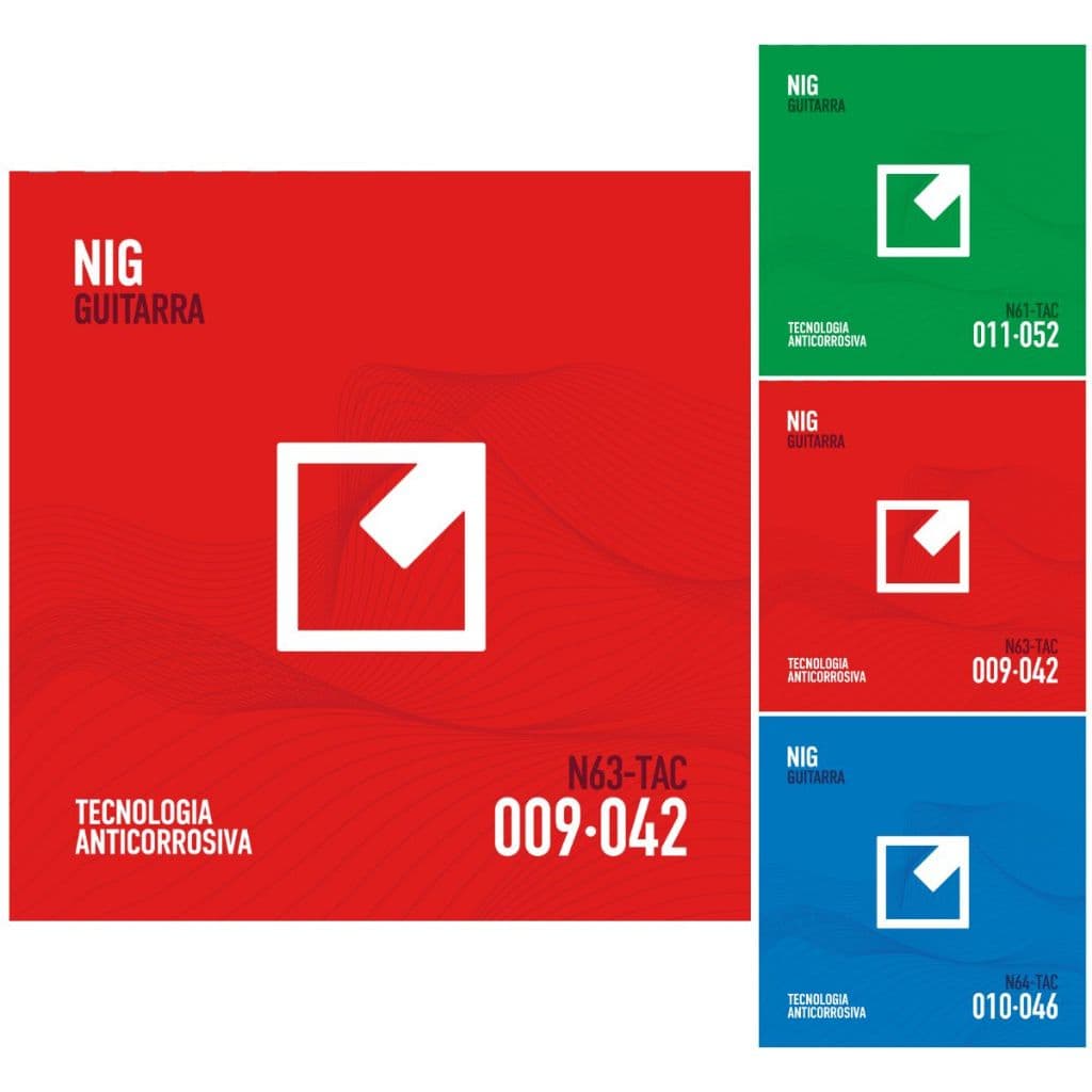 Encordoamento Jogo de Corda Nig Guitarra 0.9 0.10 0.11 N61N63 N64 TAC TECNOLOGIA ANTICORROSIVA