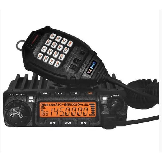 Rádio Móvel Dama da Noite Voyager VR-9000D VHF UHF 200 Canais 60W Dual Band 12V