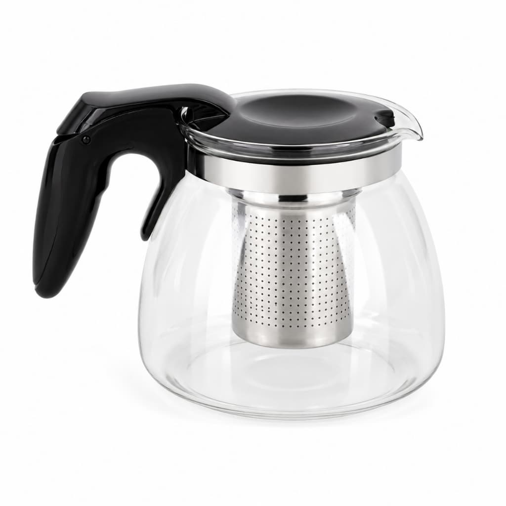 Chaleira de Vidro 350ml com Infusor Inox Removível para Chá e Erva