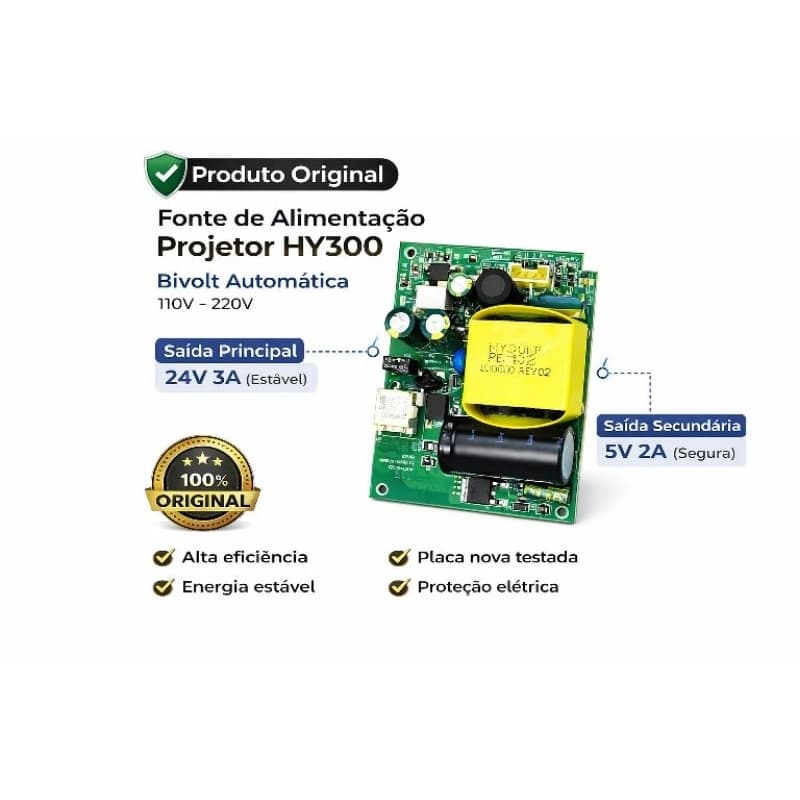 Fonte de Alimentação Projetor HY300 Bivolt