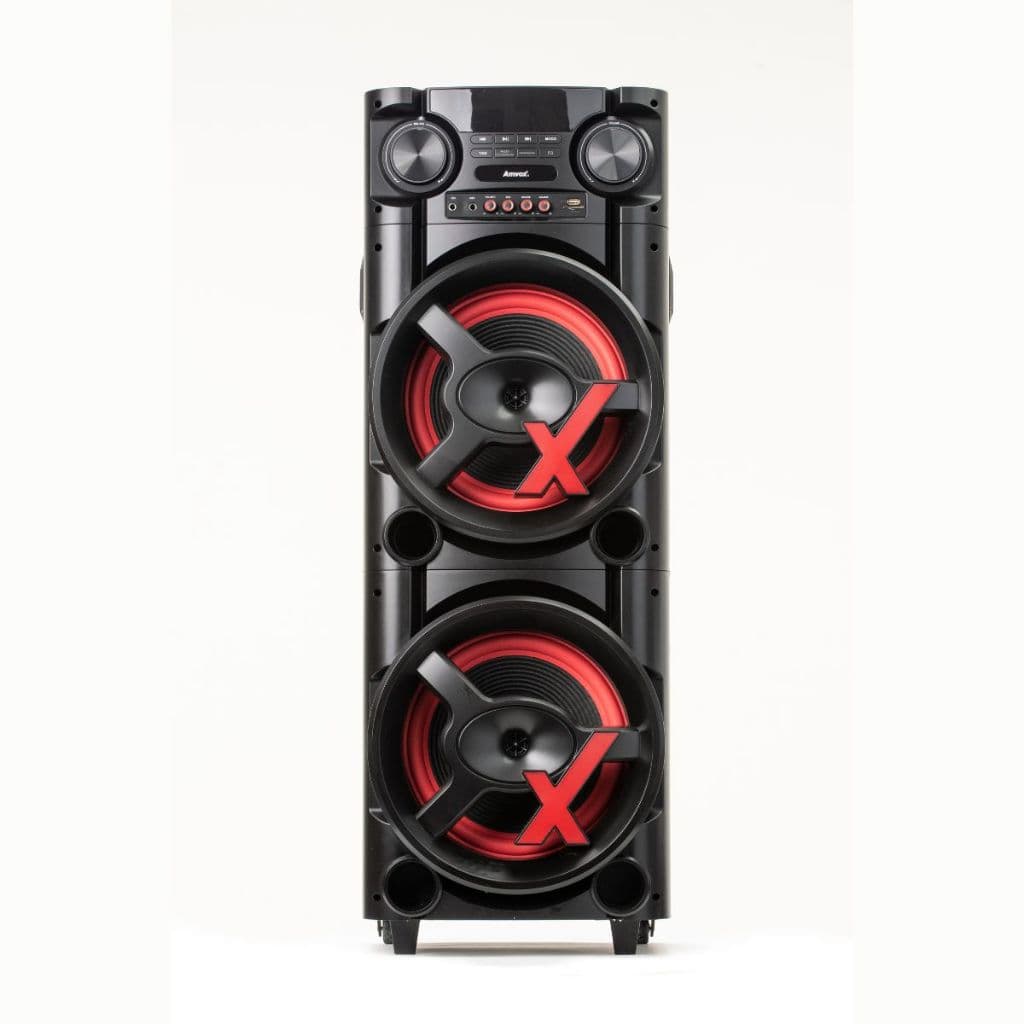 Caixa de Som ACA 2900 NewX 2900W Torre Amvox Duplo Woofer de 15" Led Bivolt Bluetooth