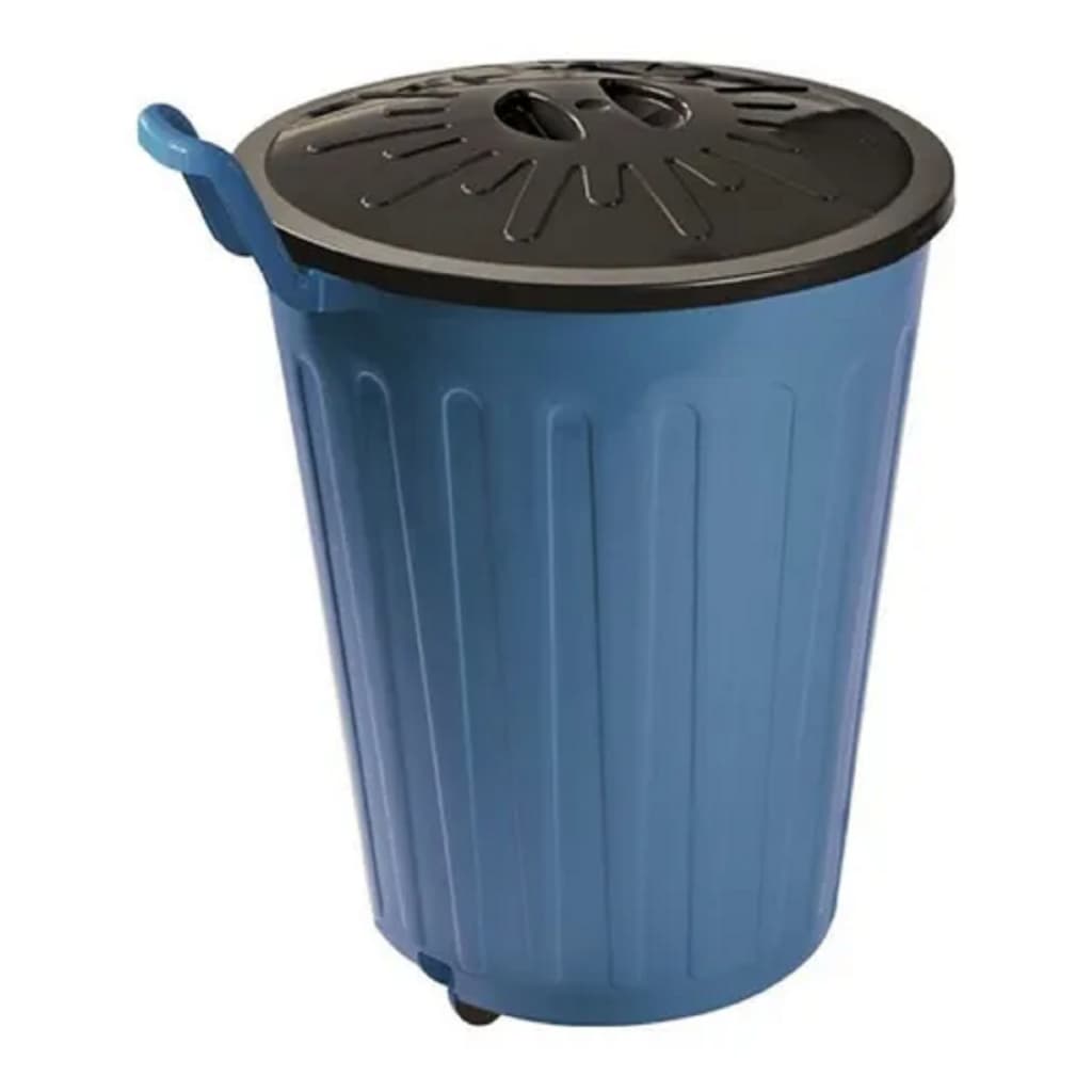 Lixeira De 100 Litros Com Rodinhas Puxador Tampa Colorido