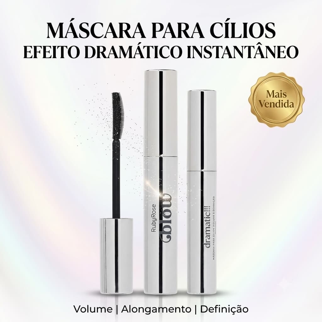 Máscara de Cílios Ruby Rose Blow - Volume Intenso e Definição Precisa, Pigmentação Intensa