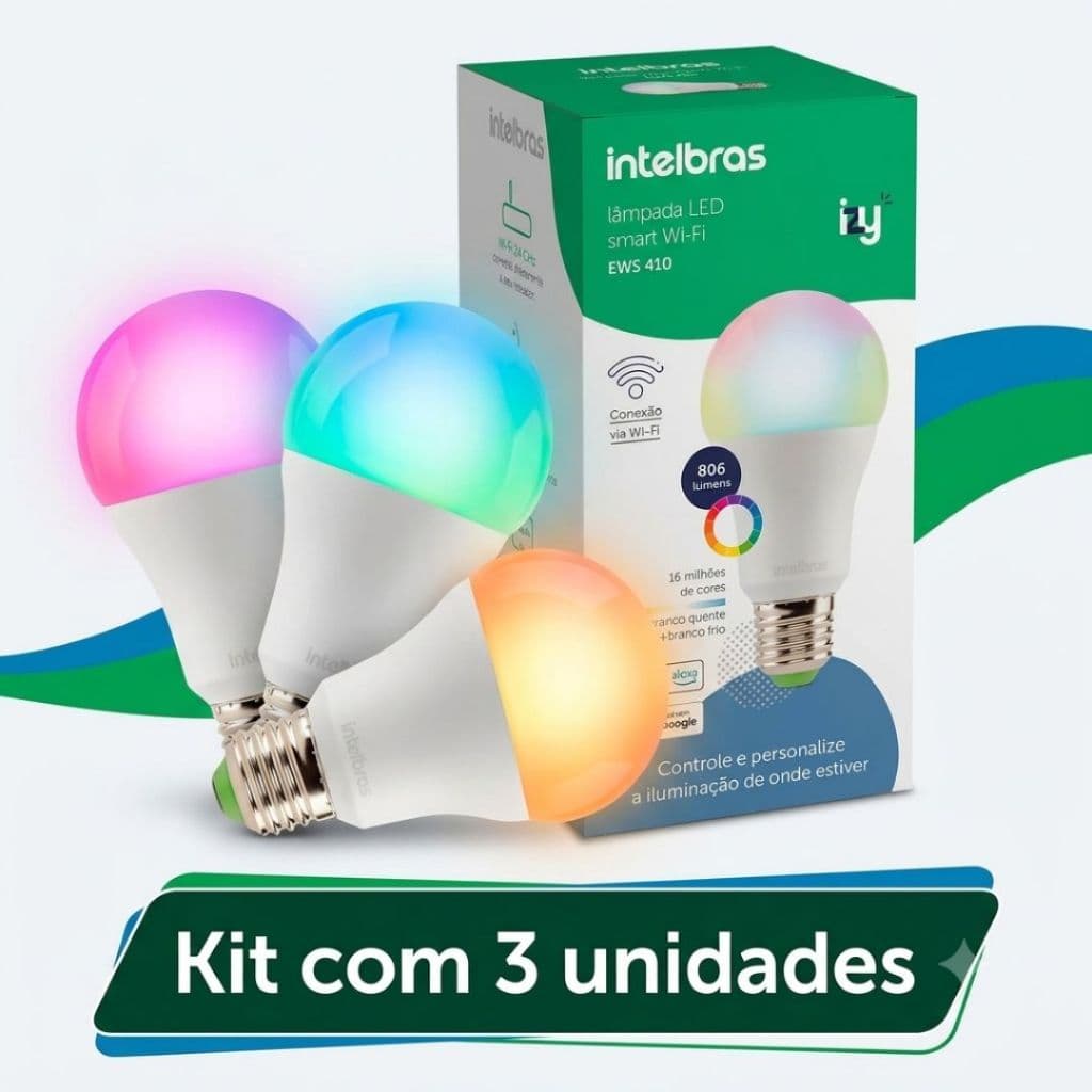 Lâmpada Smart Inteligente EWS 410 com 16 milhões de cores Wi-Fi compatível com Alexa Intelbras