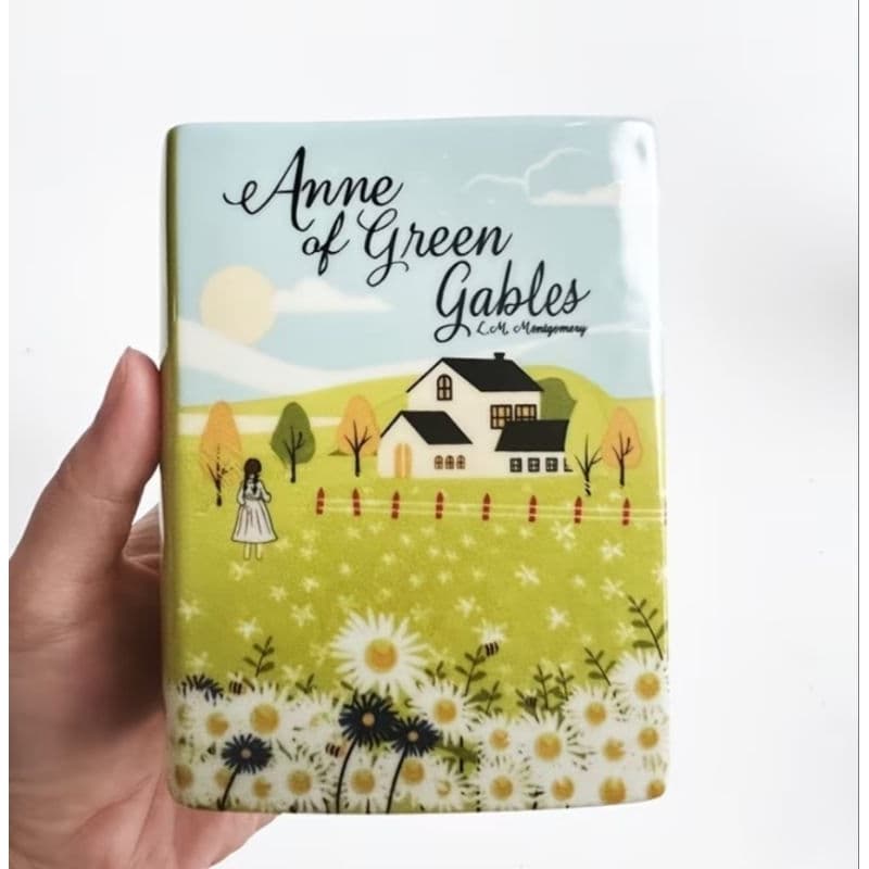 livro em cerâmica, vaso cerâmica diferente, cerâmica artesanal, Jane austen