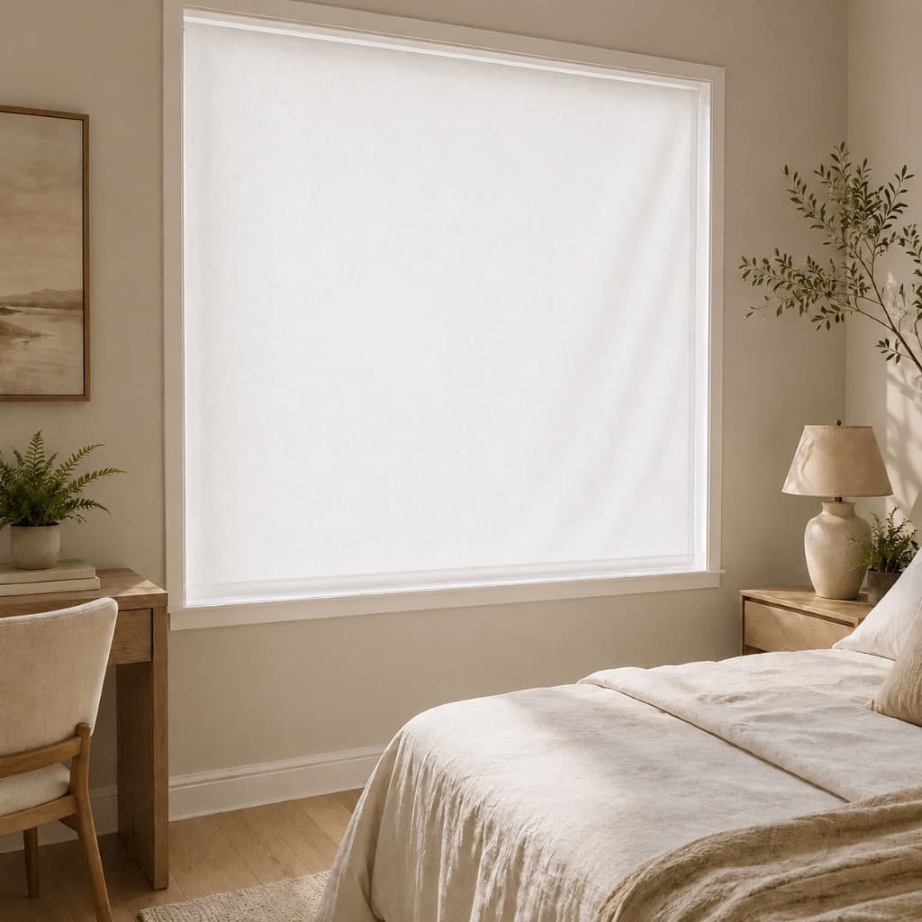 Cortina Painel Duo Branco e Cinza Blackout 100% Velcro Sala Quarto Cozinha Home Office 1,75x1,40