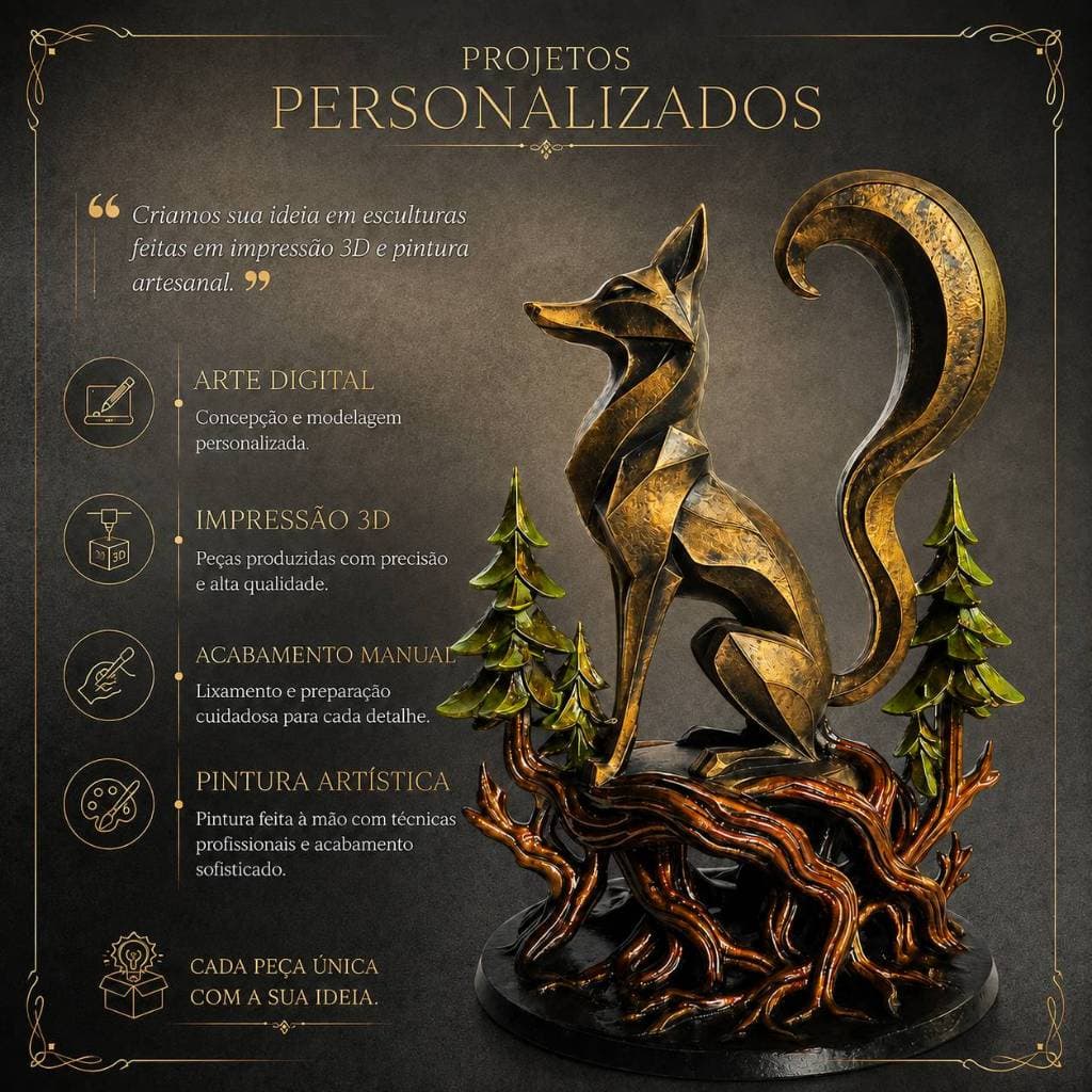 Escultura Personalizada em Impressão 3D | Projeto Sob Encomenda | Decoração, Presentes e Colecionáveis