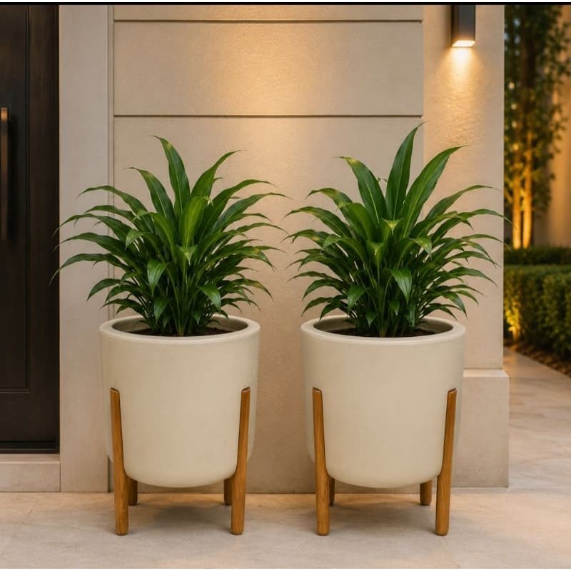 Kit 2 Vasos Nórdicos M Polietileno Premium Para Plantas Decoração Interna e Externa Moderno e Resistente