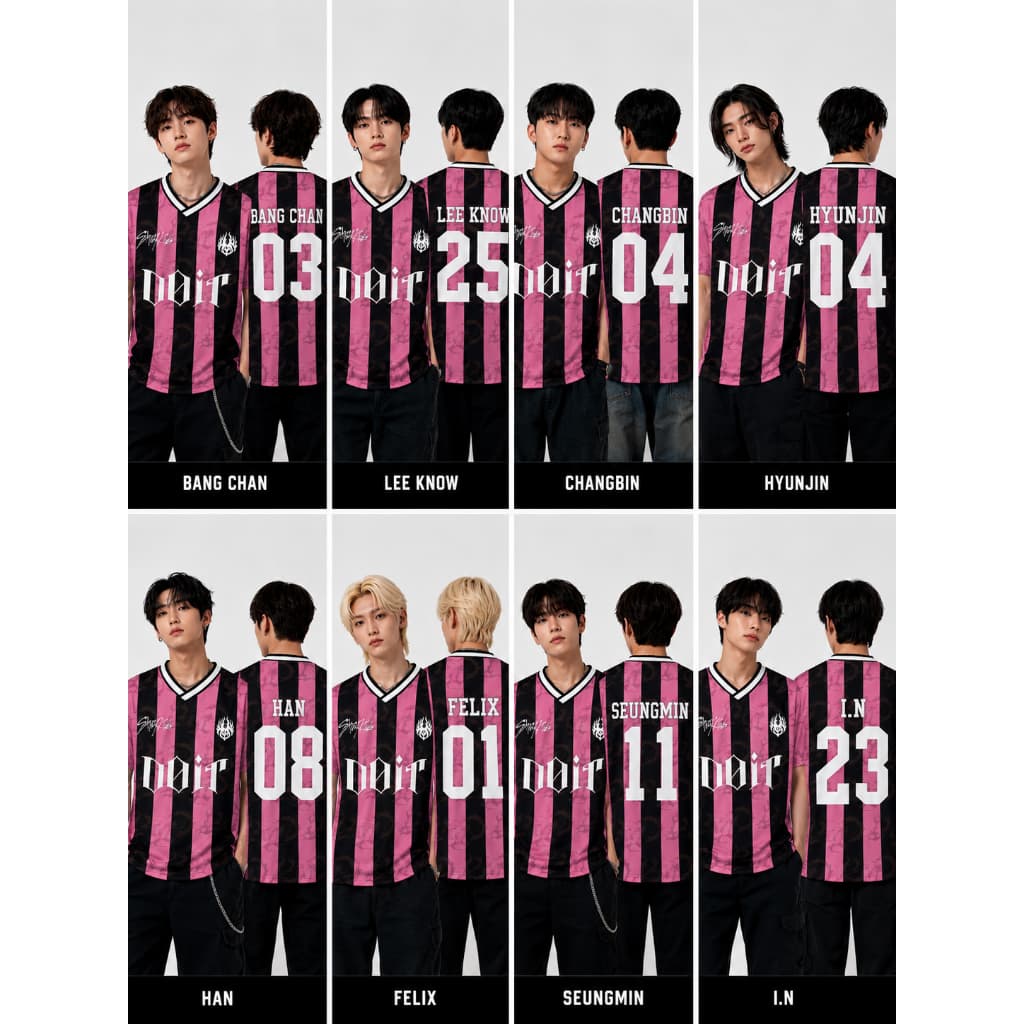 KPOP StrayKids DOIT Rosa Preta Fãs do álbum Camisetas FELIX BANGCHAN HYUNJIN Y2K Streetwear