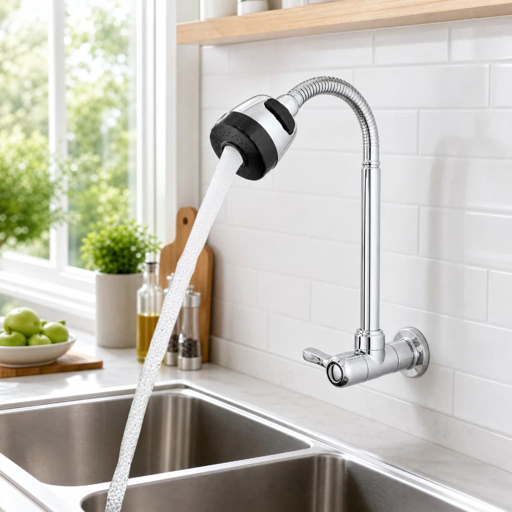 *Torneira Flexível Giratória 360°para Cozinha Monofrio Premium Preto Fosco e Cromado Instalação Parede Bancada 2 Modelos