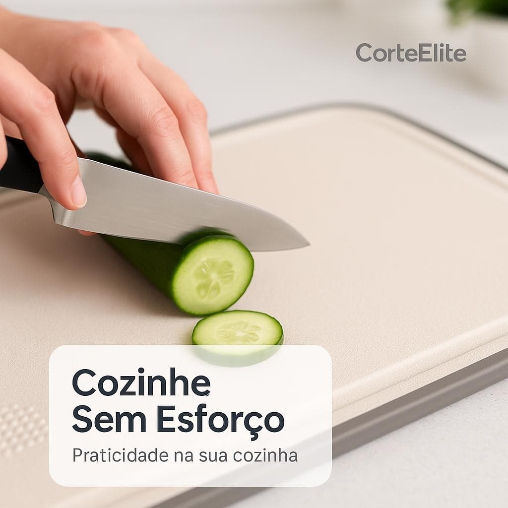 Tábua de Corte Grande 36cm Antiderrapante PVC Cozinha Elegante