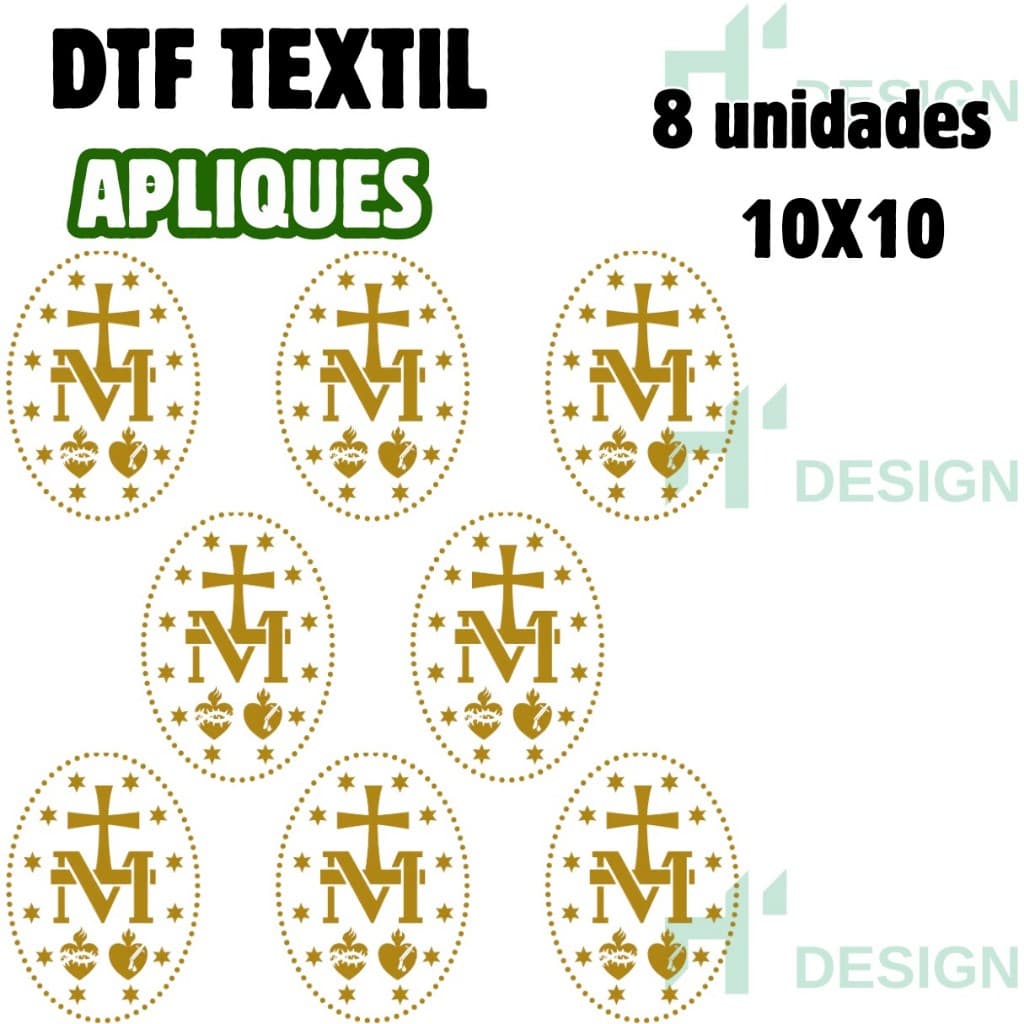 Apliques Termocolantes DTF Textil Apliques Prontos 10x10 Para Tecidos Envio Rapido Modelo REF:123
