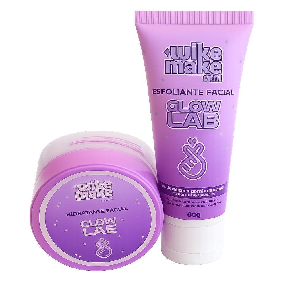 Kit Glow Lab – Hidratante Facial 30g + Esfoliante Facial 60g com Centella e |e|xtrato de Algas Marinha e Semente de Dama