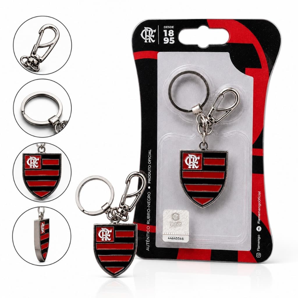 Chaveiro oficial do Flamengo Rubro Negro Escudo Times