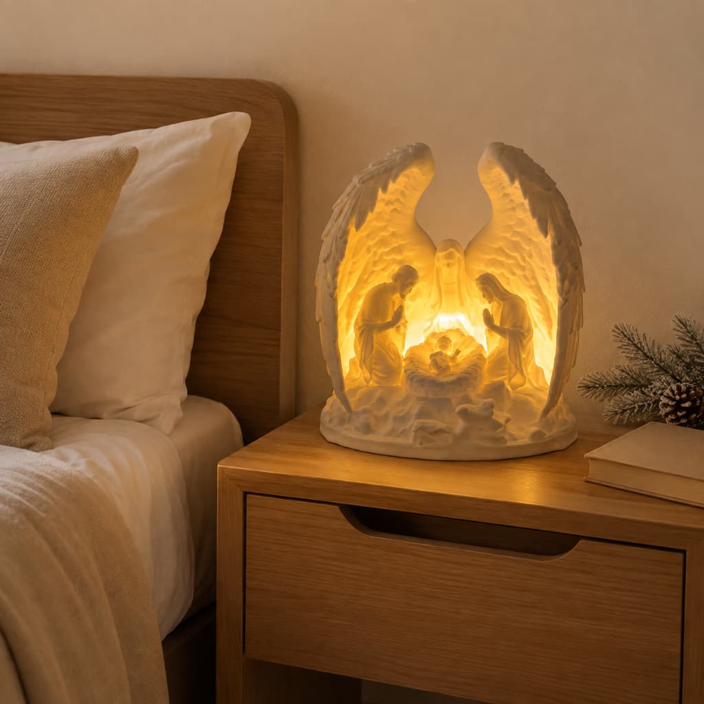 Presépio Iluminado de Natal com Luz Aconchegante - Decoração Religiosa