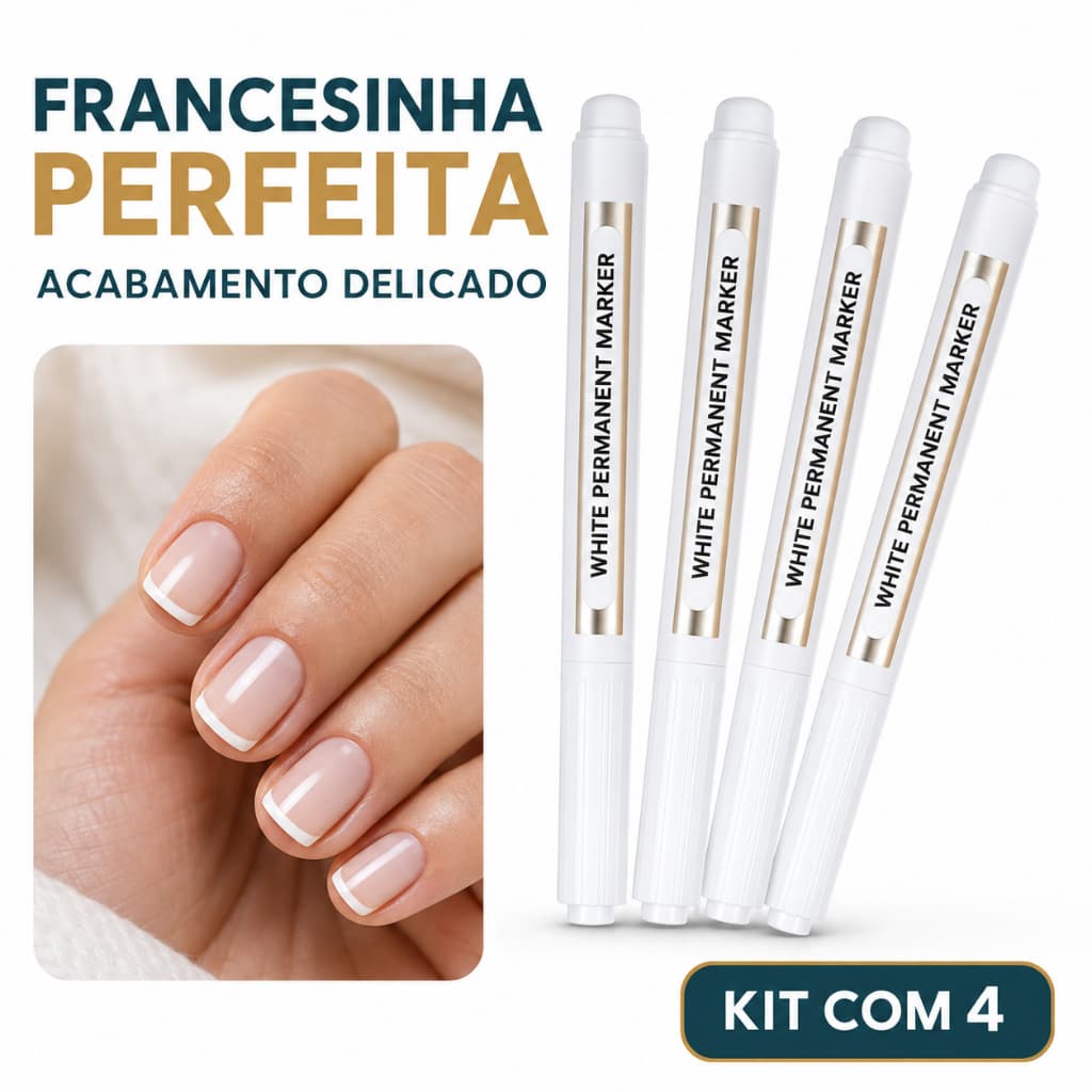 Caneta Francesinha Profissional 1mm – Unhas Perfeitas Traço Fino Não Borra Salão