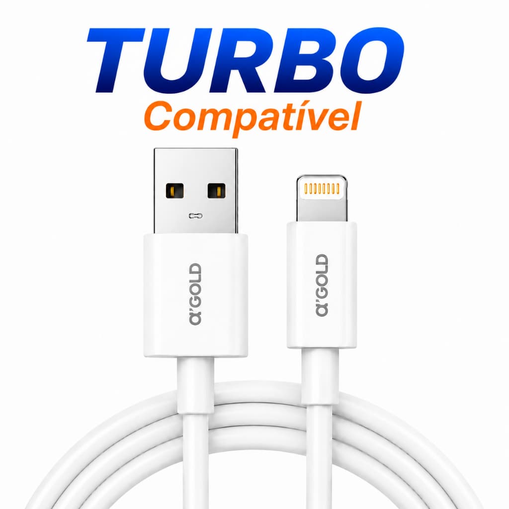 Cabo para iPhone Lightning  USB Turbo 25 W Rápida de 1m Reforçado