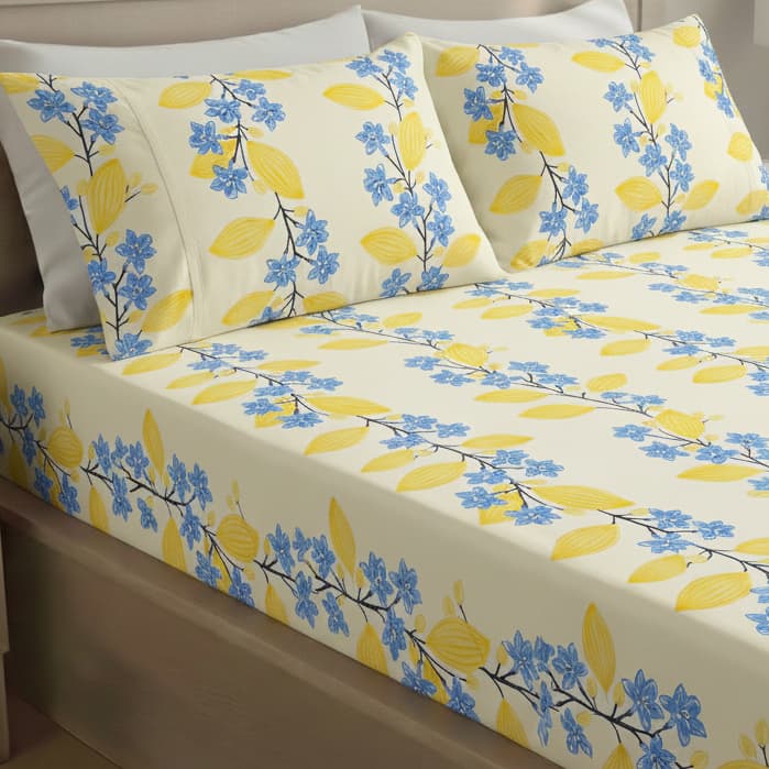 Jogo de Lençol Malha Roupa de Cama 3 Peças 100% Algodão Liso Estampado com Elástico Solteiro Casal Queen King