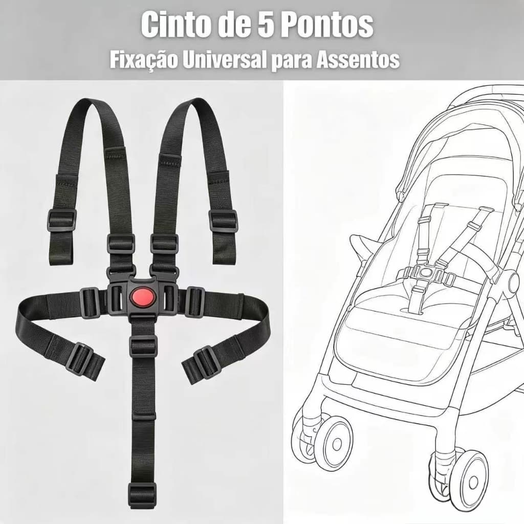Cinto Segurança Cadeirão Infantil Alimentação 5 Pontos Bebê Carrinho De Bebê Cadeira