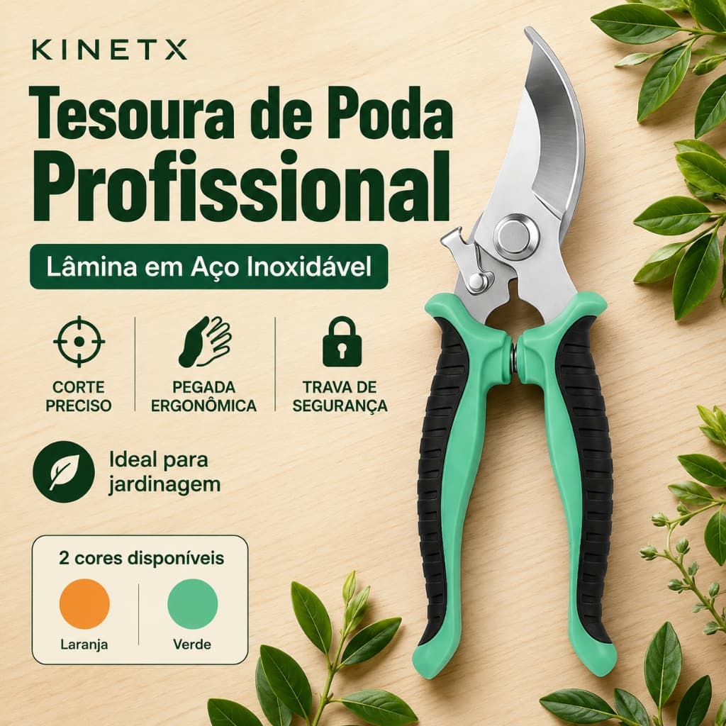 Tesoura De Poda Profissional Tesoura De Podar Plantas Em Aço Inox Para Jardim Pomar Bonsai KINETX