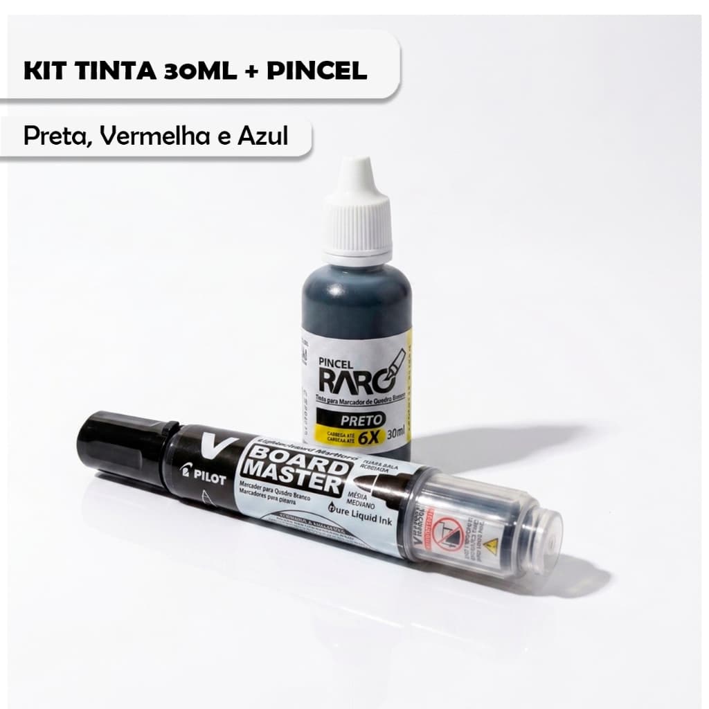 Kit 2 Pincel Quadro Branco Pilot Board Master + Tinta 30ml