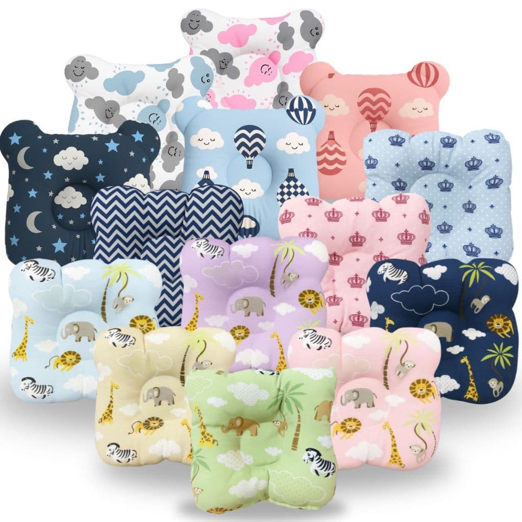 Travesseiro Anatômico Para Bebe Modelador Enxoval Menina Menino Rosa Azul