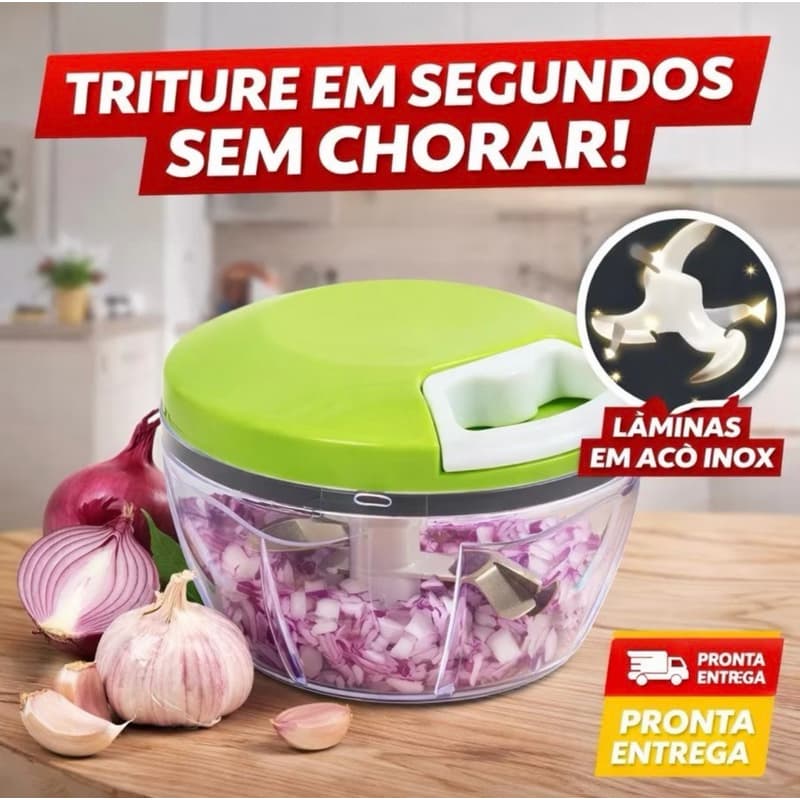 Mini Processador de Alimentos Manual - Tritura Eficientemente, Fácil de Limpar, Formato Compacto