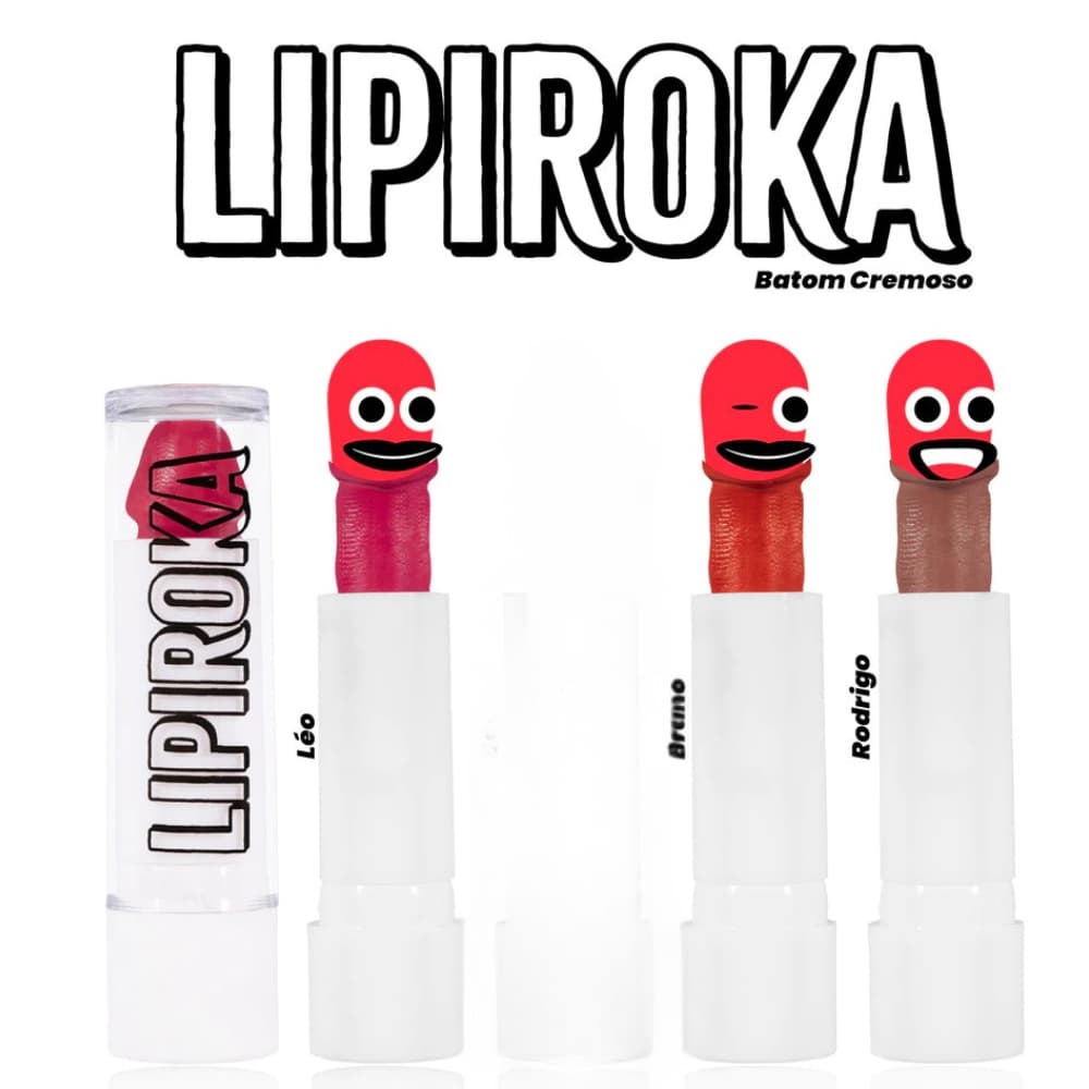 Kit com 3 Lipiroka Batom Divertido